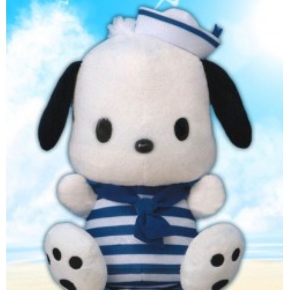 NEW HTF Kawaii Sanrio Pochacco in Swimsuit with Sailor Hat Big Plush From Japan - Picture 1 of 13